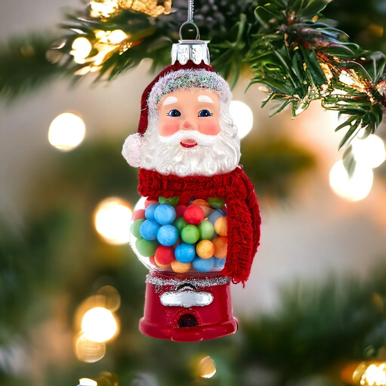Kurt Adler Santa Gum Ball Machine Glass Ornament - Image 2