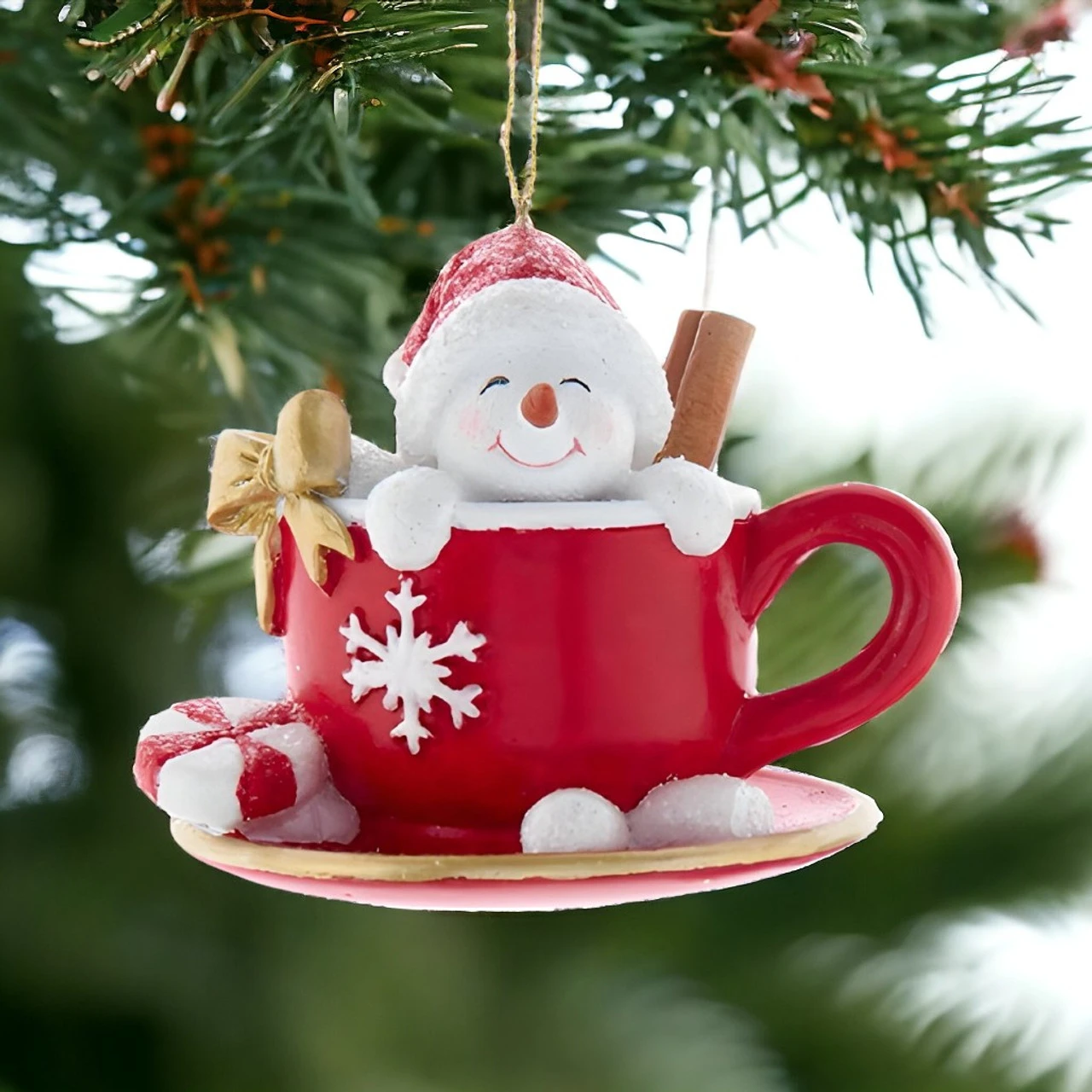 Kurt Adler Snowman Teacup Ornament 2 Kurt Adler Snowman Teacup Ornament - Image 2