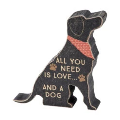 Love And A Dog Chunky Shelf Sitter