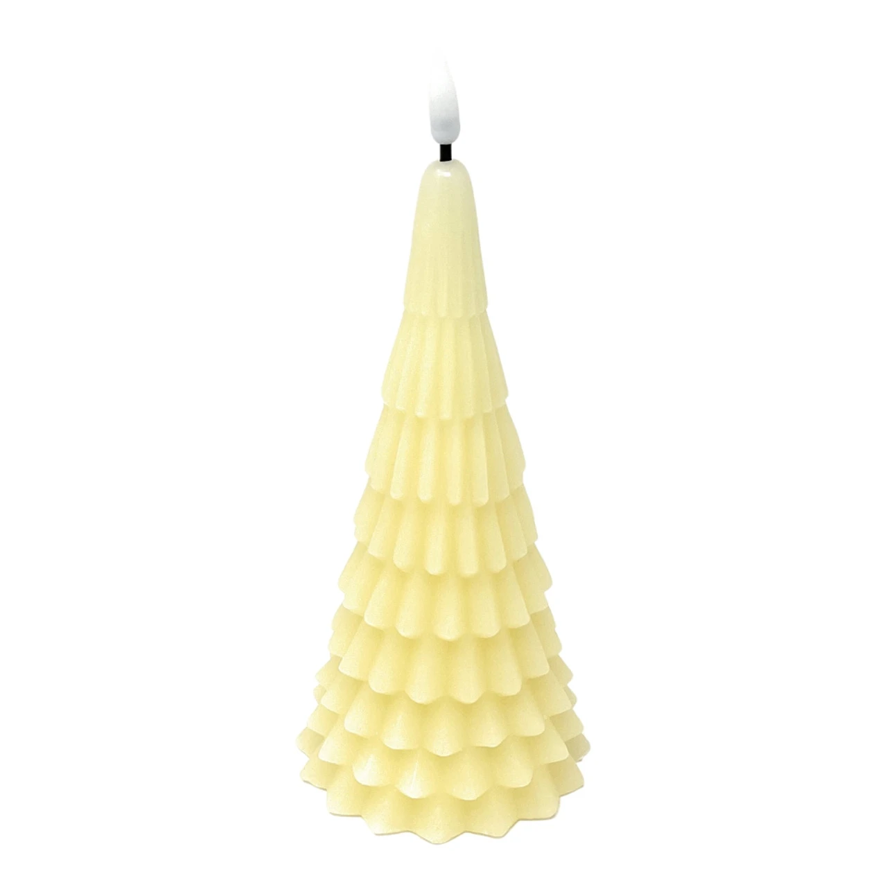 Lumineo 8" Cream Wax Tree Candle - Battery Operated, Timer
