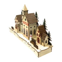Lumineo Lighted Wood Winter Village Scene -Christmas Loft Shop Lumineo Lighted Wood Winter Village Scene left 08132.1710857603