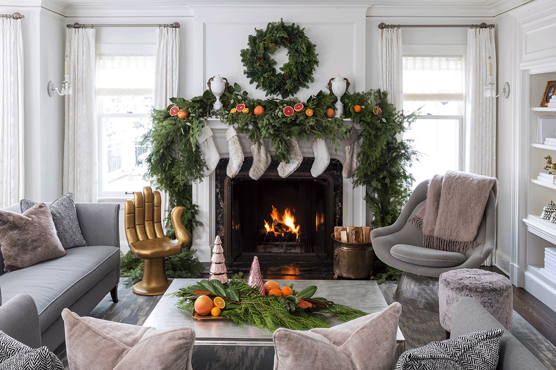 Christmas Loft Shop -Christmas Loft Shop MarthaOHaraInteriors ChristmasLivingRoomDecor Fireplace