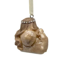 Sleepy Mermaid In Conch Shell Ornament -Christmas Loft Shop Mermaid conch shell edited4 91020.1717610025