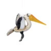 Pelican In Flight Artglass Hanging Ornament