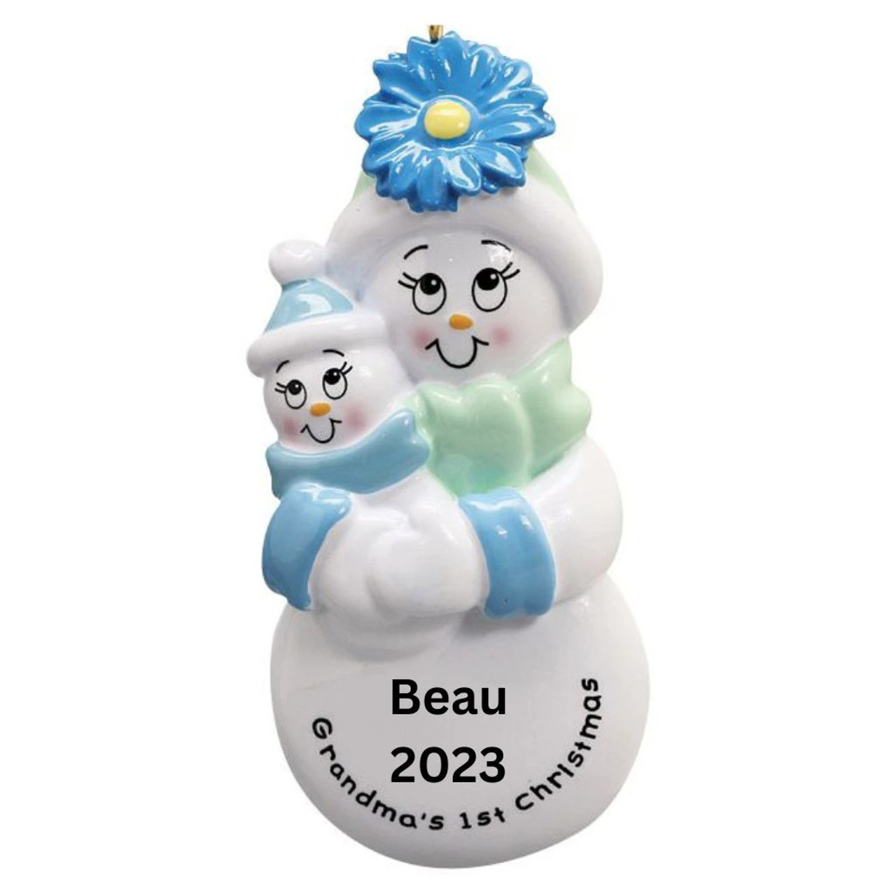 Personalized Blue Grandmas First Christmas Ornament 2 Personalized Blue Grandmas First Christmas Ornament - Image 2