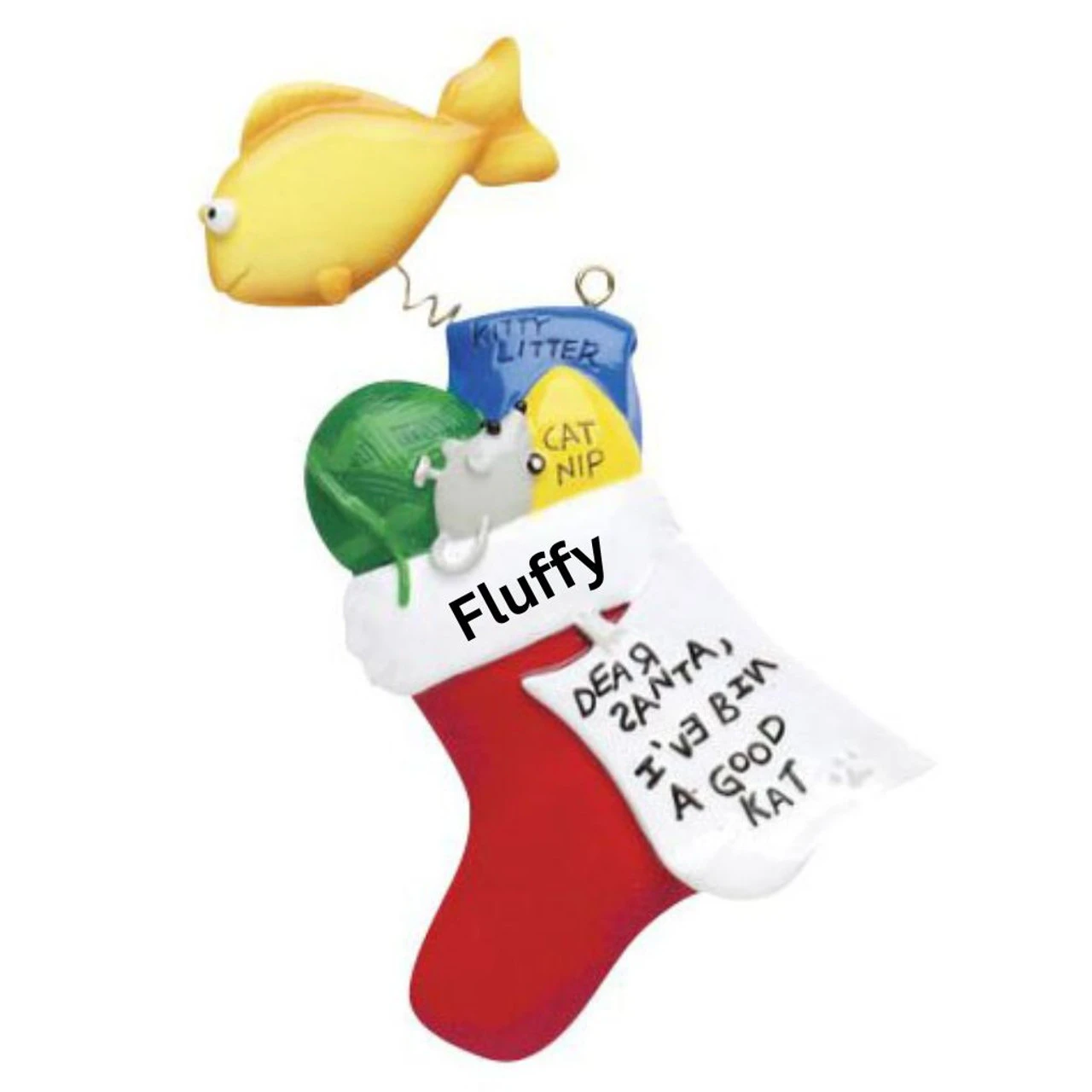 Personalized Cat Stocking Ornament 2 Personalized Cat Stocking Ornament - Image 2