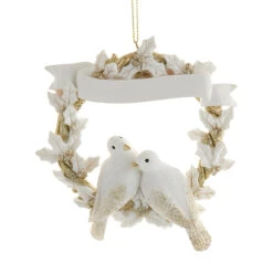 Kurt Adler Personalized Platinum Doves Ornament