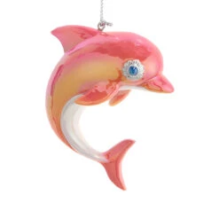 Kurt Adler Pink Dolphin Resin Ornament