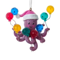 Kurt Adler Purple Octopus With Lollipops Ornament
