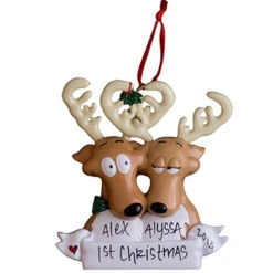 Personalized Reindeer Couple In Love Ornament