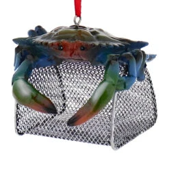 Kurt Adler Resin Blue Crab Cage Ornament -Christmas Loft Shop Resin Blue Crab Cage Ornament3 90435.1713798593