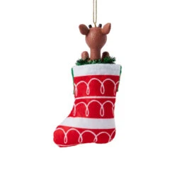 Rudolph In Stocking Ornament -Christmas Loft Shop Rudolph In Stocking Ornament back 95563.1716823147