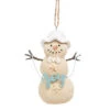 Sandy Snowman With White Hat Ornament