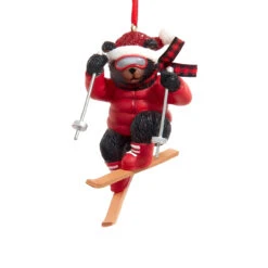 Kurt Adler Santa Hat Skiing Bear Ornament