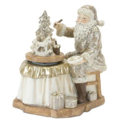 Santa With Paint Brush Resin Figurine