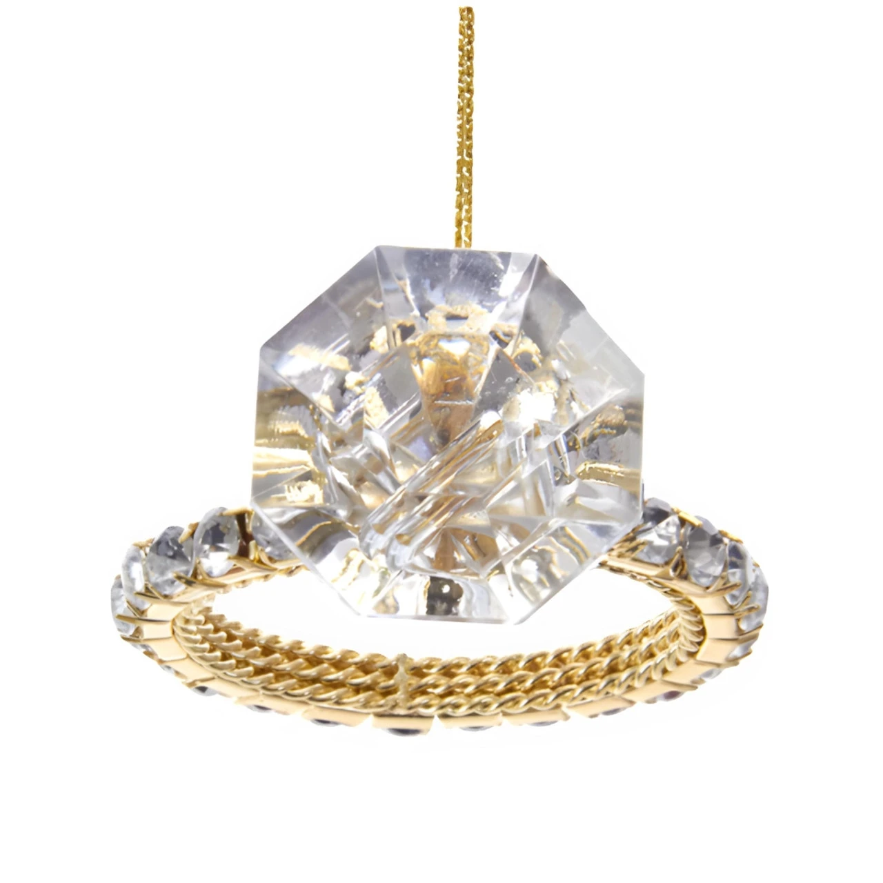 Kurt Adler Shiny Diamond Ring Ornament 1 Kurt Adler Shiny Diamond Ring Ornament