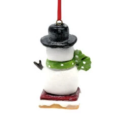 Sledding Marshmallow Snowman Ornament -Christmas Loft Shop Sledding Marshmallow Snowman Ornament back 61080.1709129564