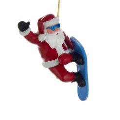 Kurt Adler Snowboard Santa Resin Ornament