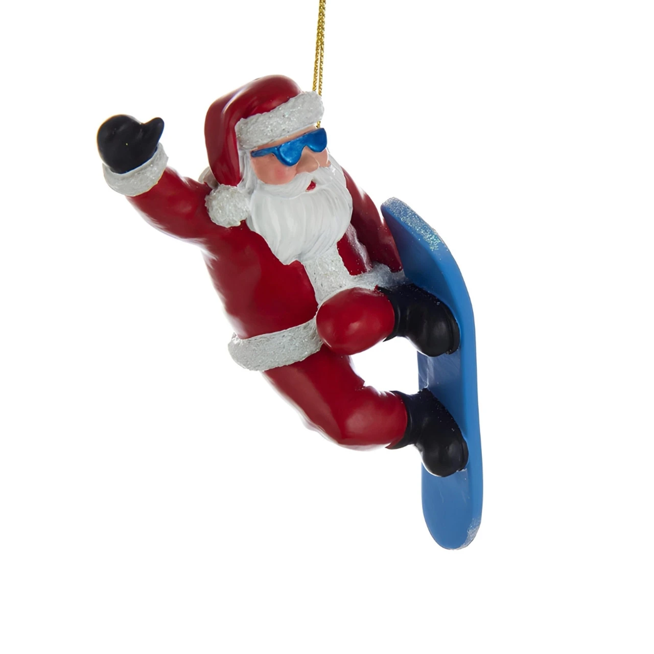 Kurt Adler Snowboard Santa Resin Ornament 1 Kurt Adler Snowboard Santa Resin Ornament