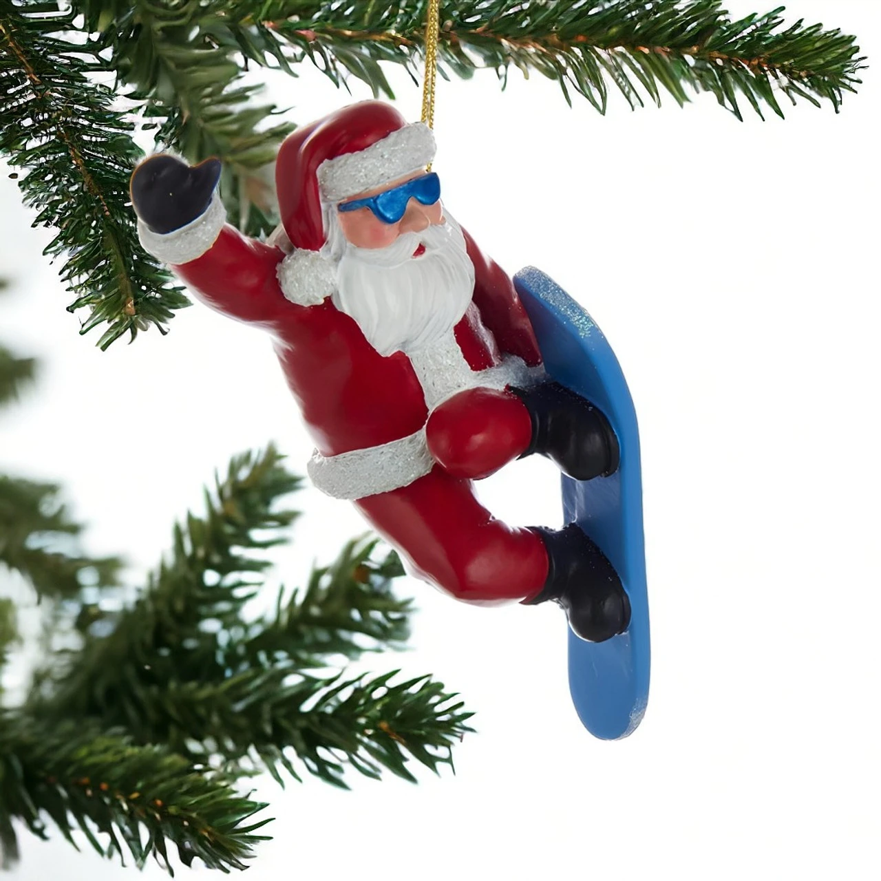 Kurt Adler Snowboard Santa Resin Ornament 2 Kurt Adler Snowboard Santa Resin Ornament - Image 2