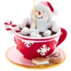Kurt Adler Snowman In Teacup With Candy Cane Ornament
