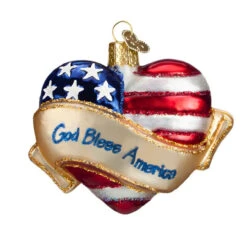 Old World Christmas - God Bless America Heart Ornament