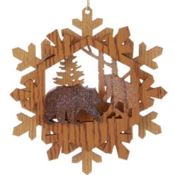 Kurt Adler Wooden Bear Ornament