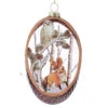 Kurt Adler Glass Woodland Fox & Owl Scene Ornament
