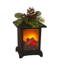 8.8 Inch Lighted Fireplace Lantern