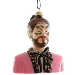 Cody Foster & Co - Post Malone Blown Glass Ornament