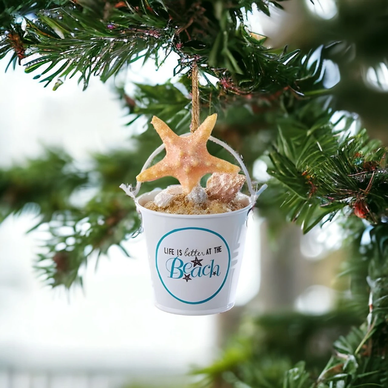 Kurt Adler White Sand Beach Bucket Ornament 2 Kurt Adler White Sand Beach Bucket Ornament - Image 2