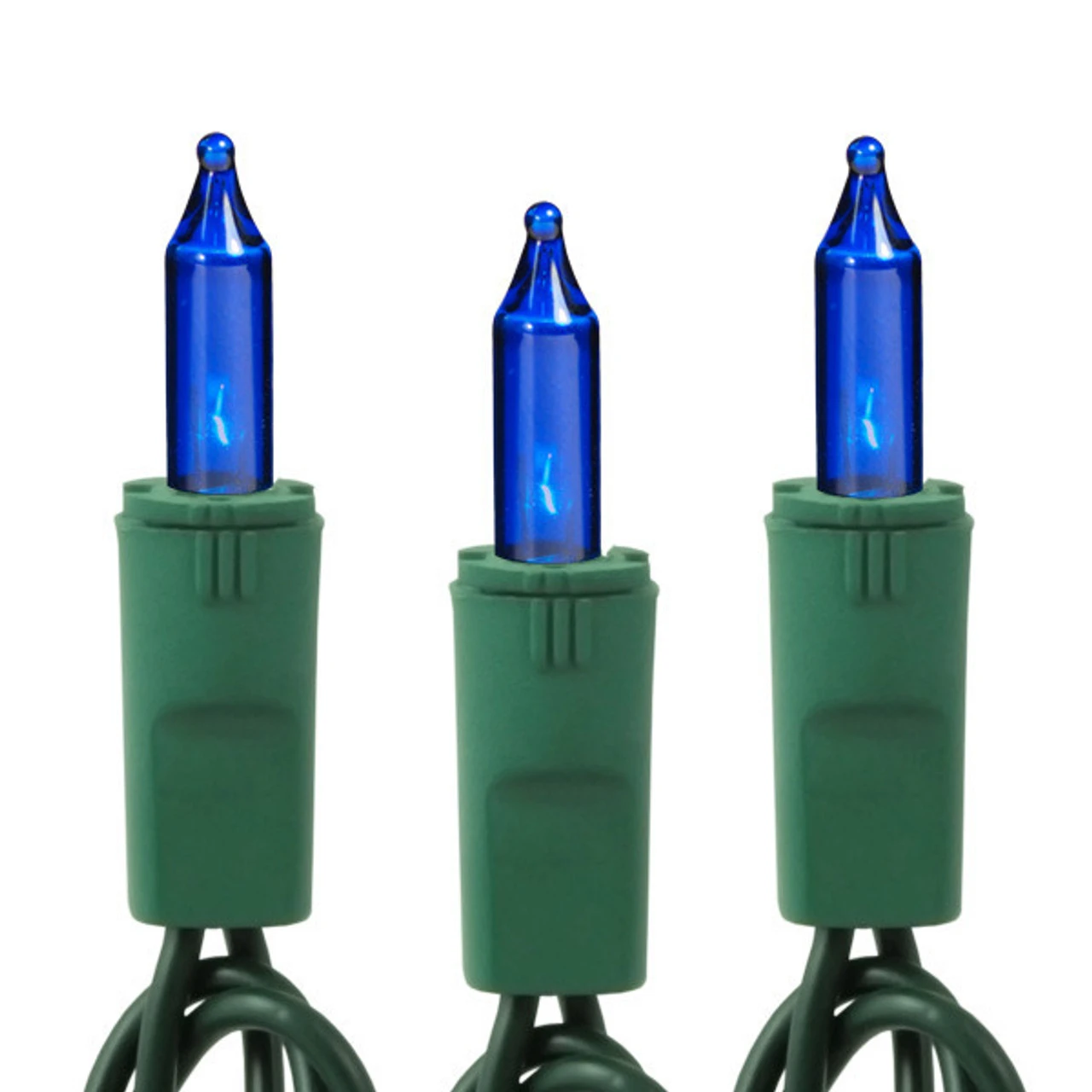 50 Light Blue Incandescent Lights Green Wire 1 50 Light Blue Incandescent Lights Green Wire