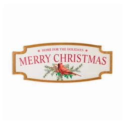 36" Cardinal 'Merry Christmas' Wooden Wall Plaque