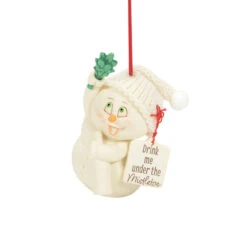 Department 56 Snowpinions Drink Me Under The Mistletoe Snowman Ornament