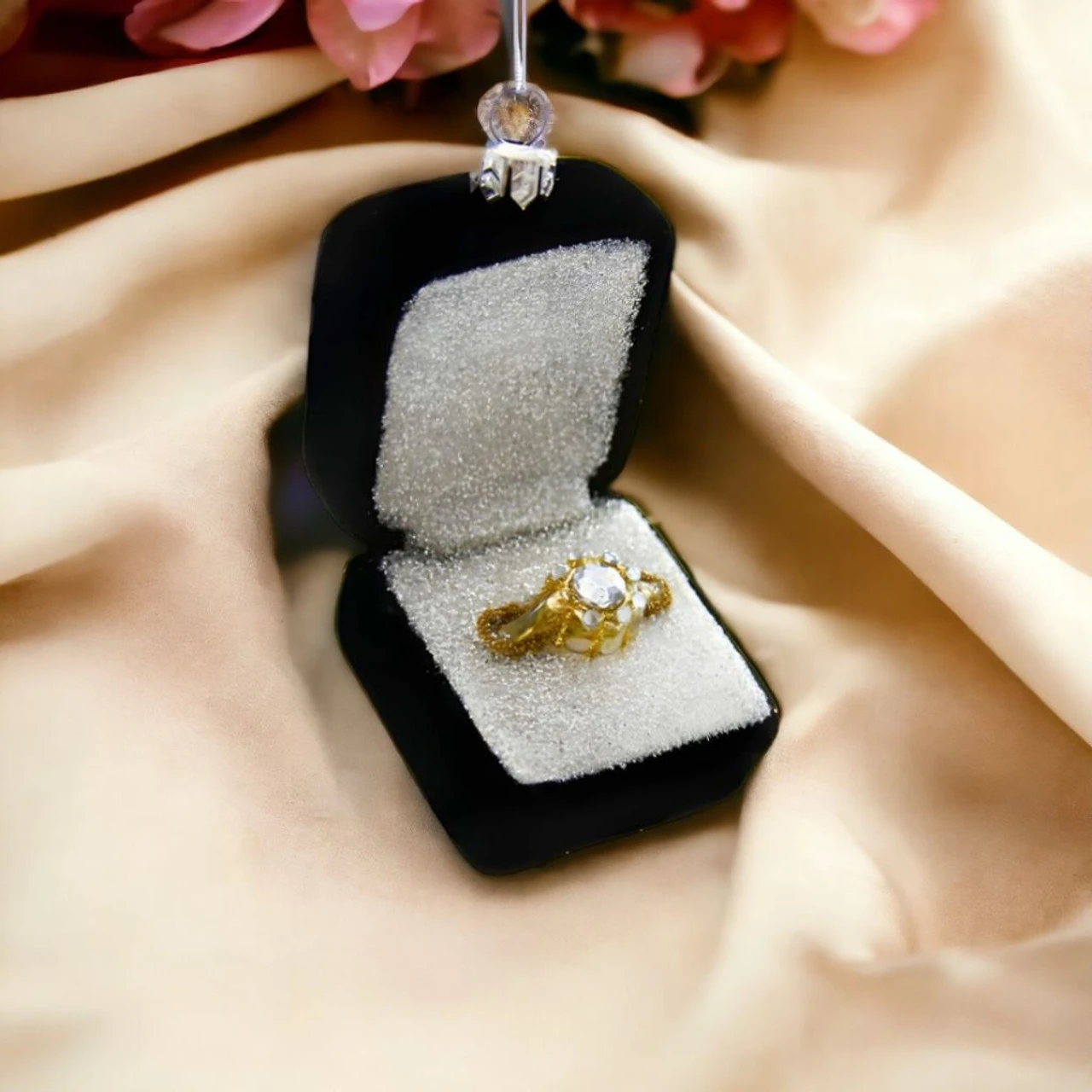 Cody Foster Glass Engagement Ring In Black Box Ornament 2 Cody Foster Glass Engagement Ring In Black Box Ornament - Image 2