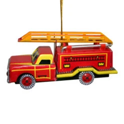 Tin Firetruck Ornament