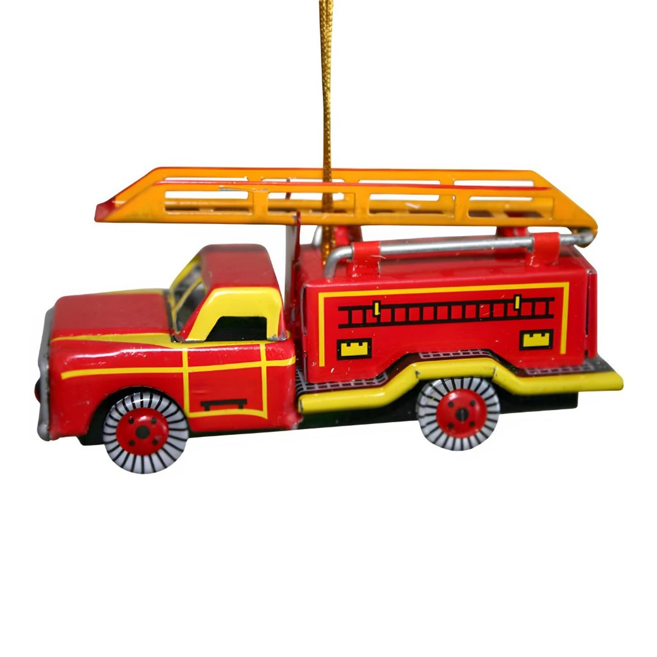 Tin Firetruck Ornament 1 Tin Firetruck Ornament