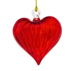 Hand Blown Egyptian Museum Glass Heart Ornament