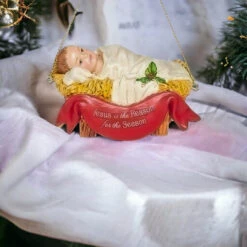 3" Baby Jesus In Manger Ornament -Christmas Loft Shop jesus is the reason style 2 Photoroom 74606.1715196833
