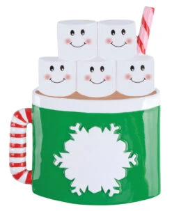 Personalized Marshmallow Mug Family Of 5 Ornament