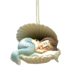Sleepy Mermaid In Clam Shell Ornament