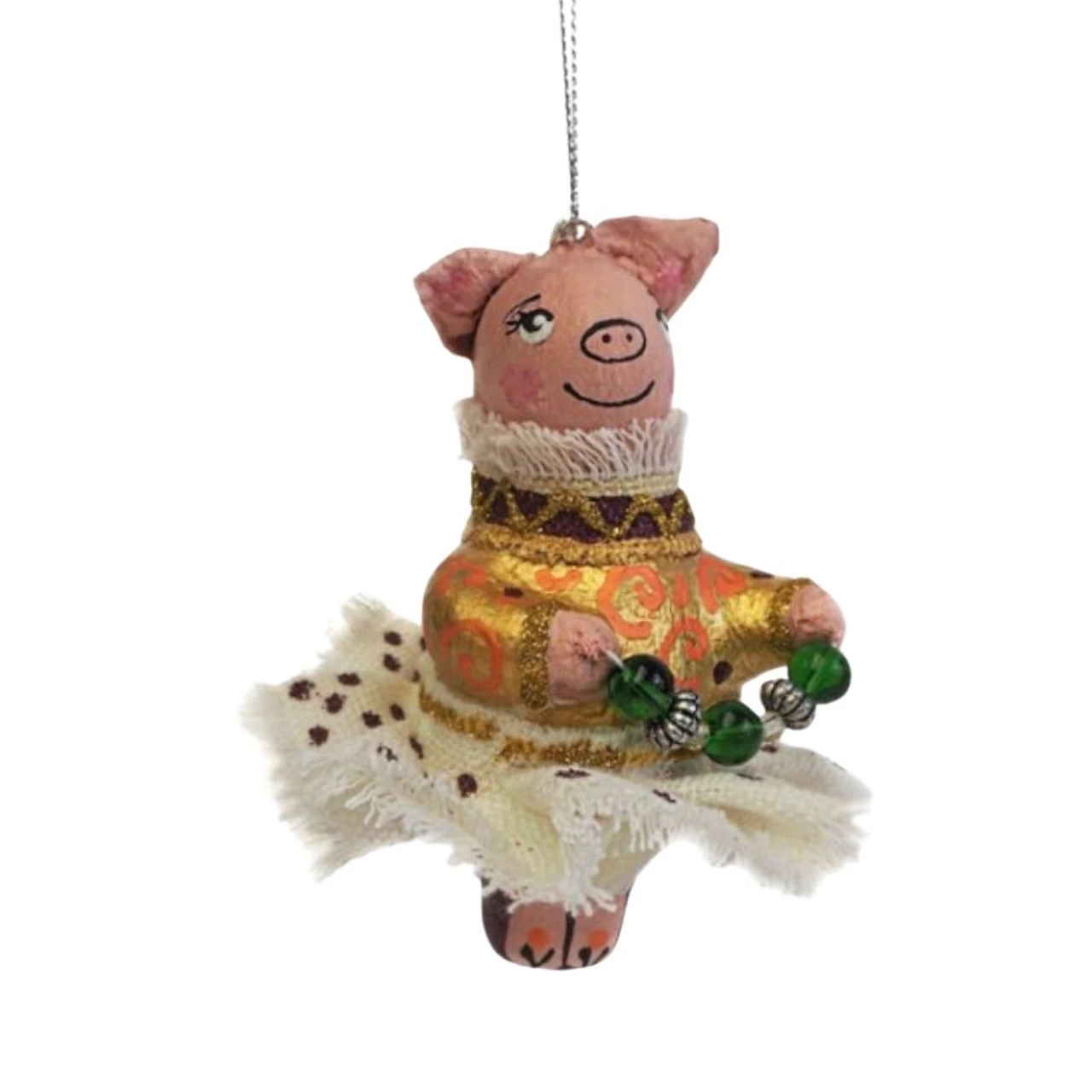 Ukrainian Handcrafted Dancing Pig Christmas Ornament 2 Ukrainian Handcrafted Dancing Pig Christmas Ornament - Image 2