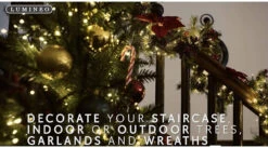 Lumineo 500 LED Warm White/Multi-Color Changing Compact Lights Green Wire -Christmas Loft Shop staircase 67696.1604879749