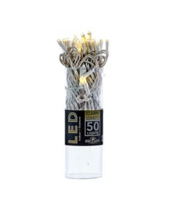 Kurt Adler 50 LED 5MM Warm White Lights White Wire